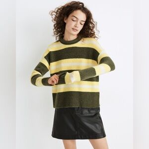 Madewell Striped Fulton Pullover Sweater | NWT $82 | Size XS (Oversized Fit)